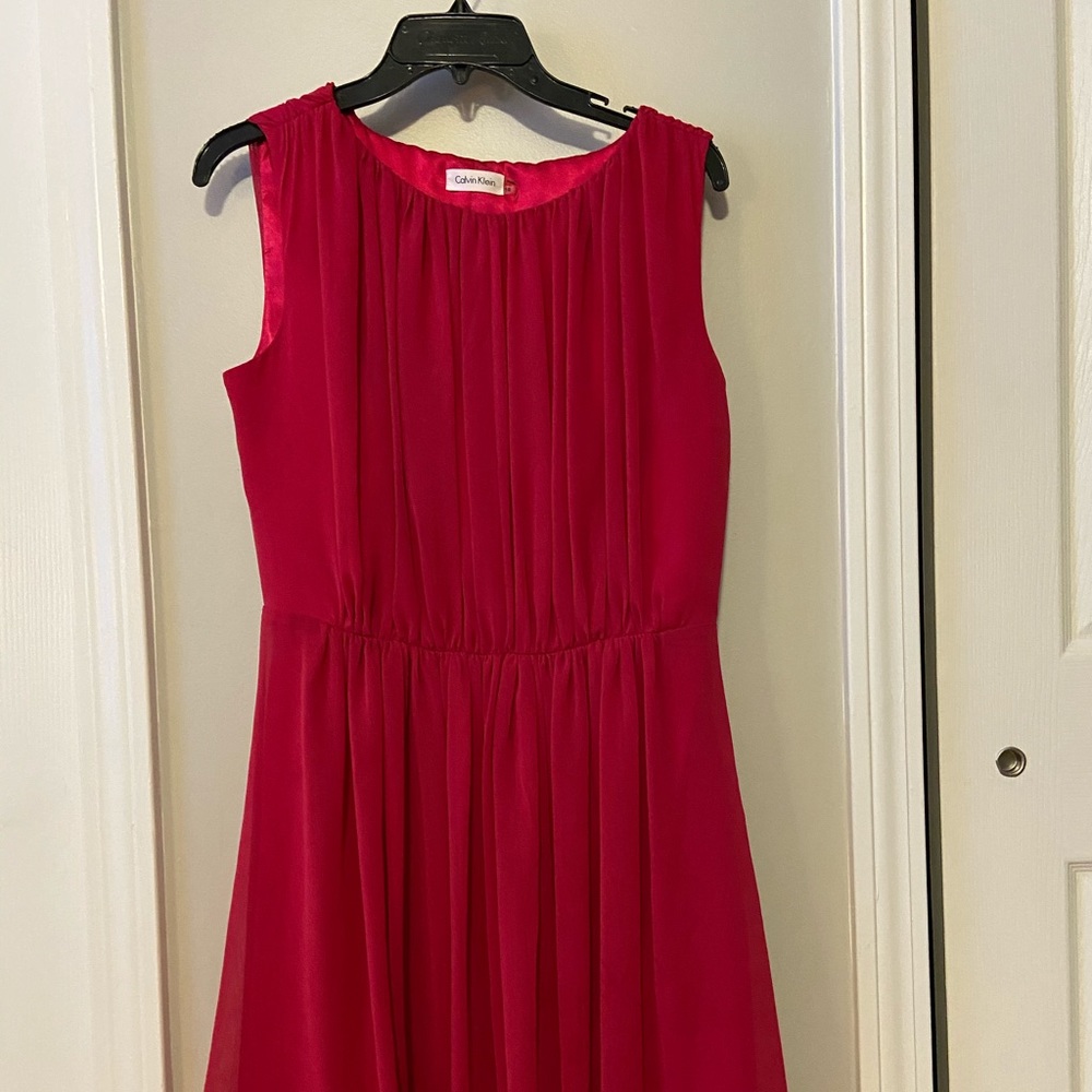 Calvin Klein Pink fit n flare dress, sz 10